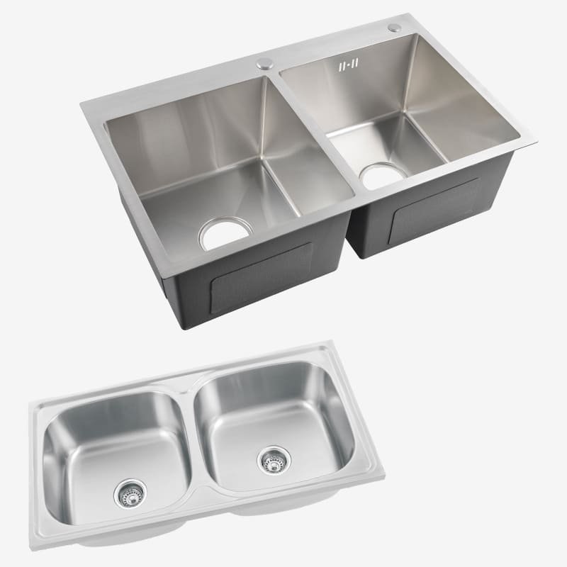 difference between handmade sink and pressed sink