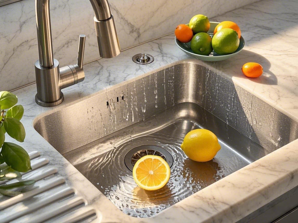 stainless steel kitchen sink in home application