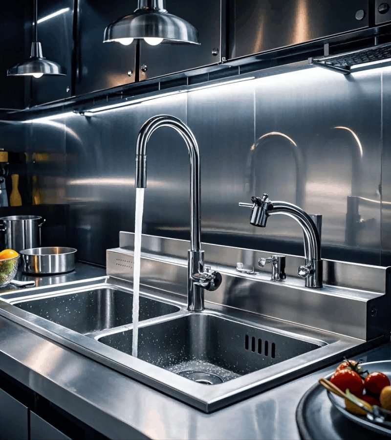 Kitchen sink in commercial application